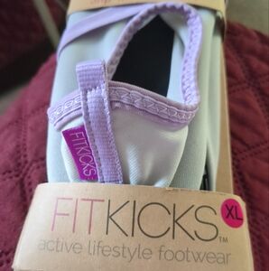 Fitkicks Fit Kicks Active Women Slippers Shoes X LG  Purple Grey NEW NWT Yoga